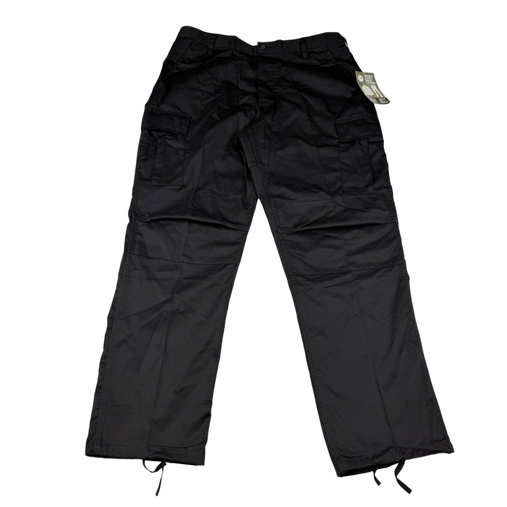 NEW Rothco Battle Dress Uniform Cargo Pants Mens L Black Tactical BDU 7971 NWT